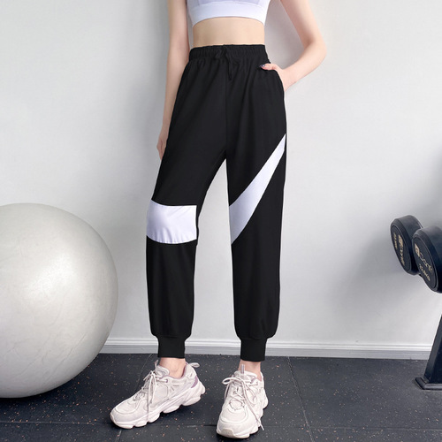 Sports pants for women summer fashion thin loose sports pants breathable long leg binding running training fitness pants wholesale