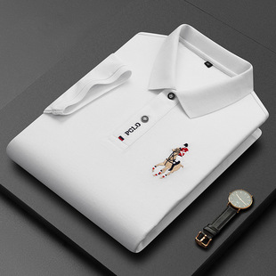 Men's Short-sleeved T-shirt 2023 Summer New Lapel Men's Embroidered T-shirt Casual Half-sleeved Men's Polo Shirt T-shirt