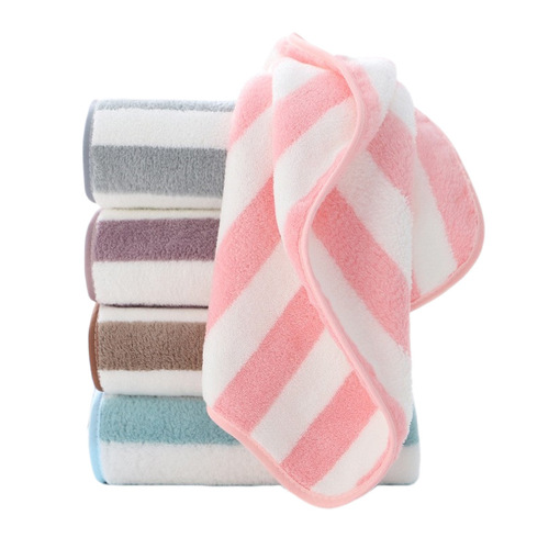 Warp knitted coral velvet towel household thickened face towel soft water absorbent quick dry adult bath towel gift towel wholesale