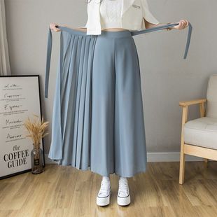 Korean Style Pleated Chiffon Casual Pants Women's 2025 Summer New Fashion Stylish Waist Design Sense Culottes Japanese and Korean Foreign Trade