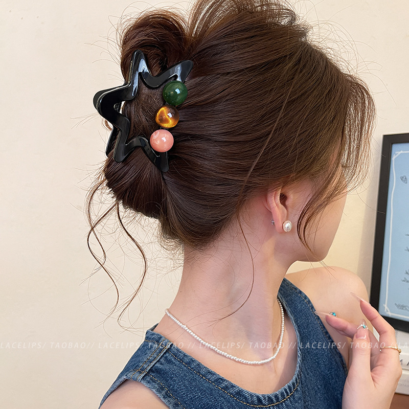 [large size] bright black bottom clip ~ about 8cm