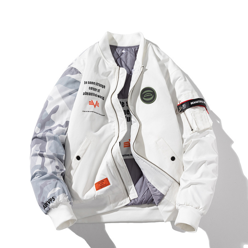 Japanese-Style Trendy Brand Ma-1 Air Force Pilot Jacket for Men 2025 New Autumn and Winter Baseball Jacket with Padded Color-Blocking for Men and Women