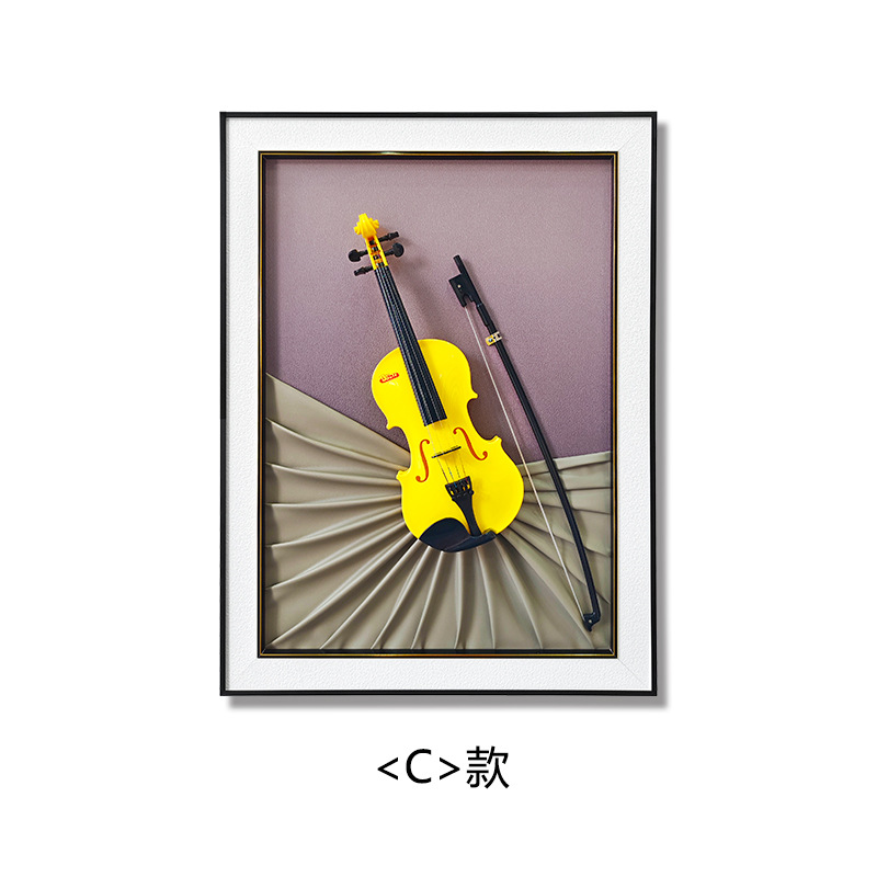 Violín pintura decorativa tridimensional colgando pintura comedor dormitorio música violín arte pintura pasillo sala de estar pintura decorativa