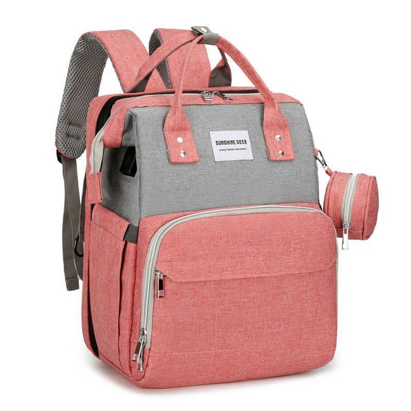 New mommy bar multifunctional portable crib large capacity travel commuter backpack mother and baby bag manufacturers wholesale