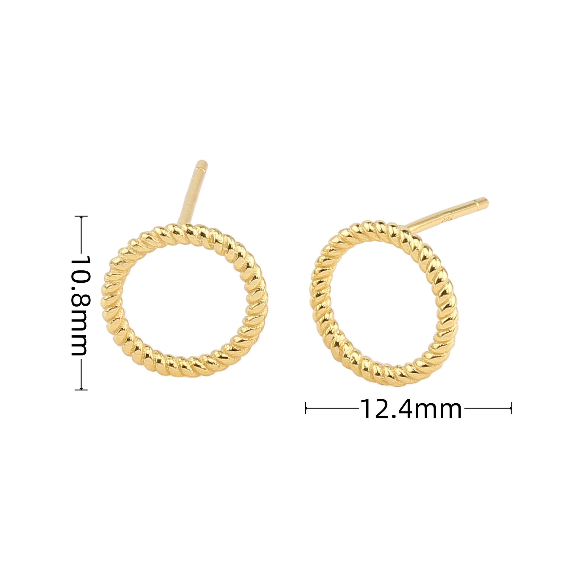 1 Pair Ins Style Circle Sterling Silver Plating White Gold Plated Gold Plated Ear Studs display picture 1