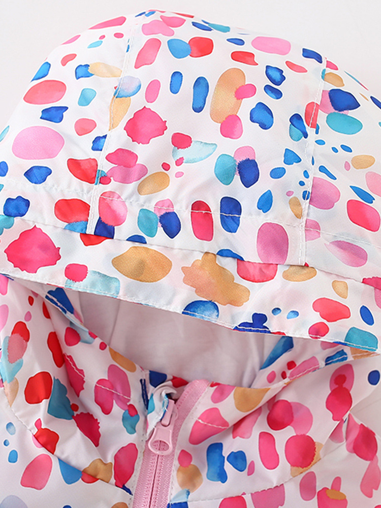 Malwee abrigo para niños Primavera y otoño nuevos niños europeos y americanos de cremallera impresa casual Camisa de manga larga con capucha cardigan