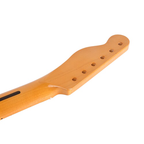 [Glossy Yellow] 22-fret electric guitar neck, Canadian maple fretboard, handle for TL Tele, back center line