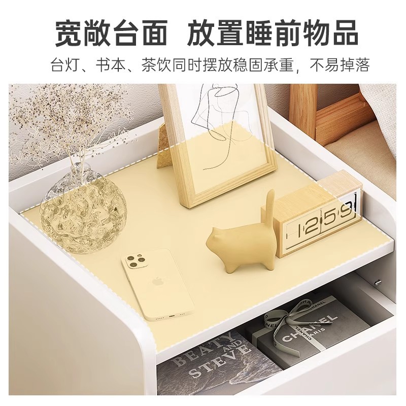 Mesa de cabecera simple y moderna dormitorio simple pequeño armario de almacenamiento de la cama blanca estante red mini armario