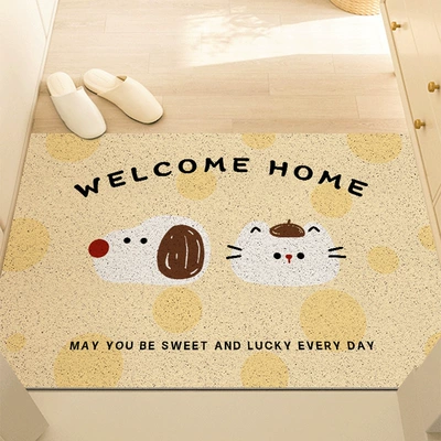 Cartoon Cute Carpet Door Mat Home Entrance Hall Mat Cuttable Doorway Silk Ring Entrance Door Earth Mat