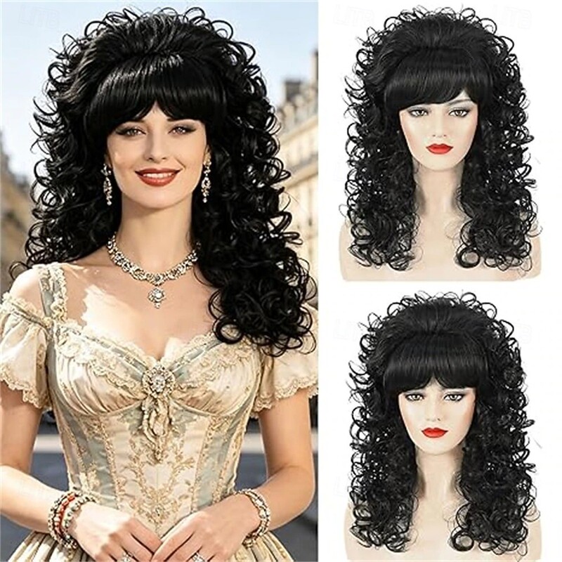 European and American singer Dolly Parton performs in a golden, long, curly wig for a Halloween cosplay