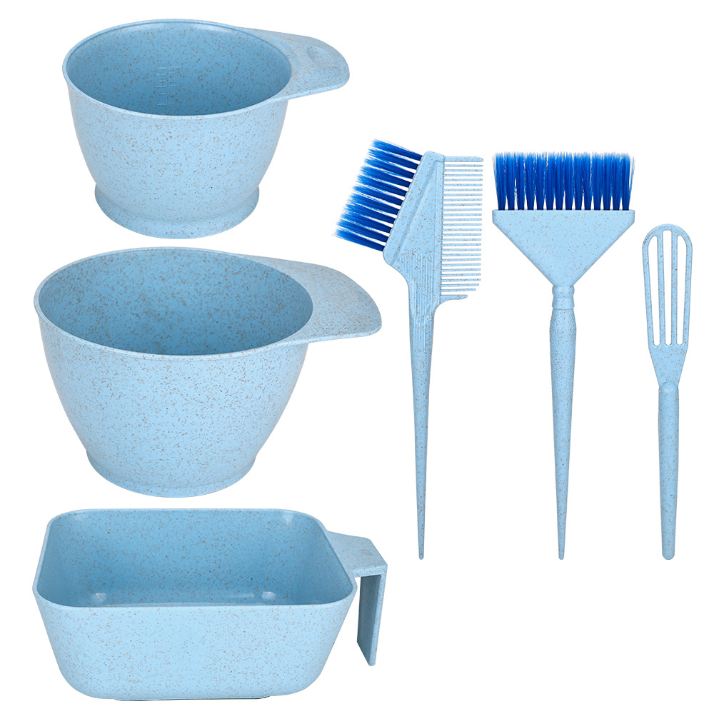 Juego de teñido profesional de 6 piezas de cuenco de teñido de cabello doméstico cepillo blando mezclador de pasta herramientas de teñido de cabello de aceite de cocción profesional