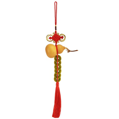 PK7J Natural Gourd Pendant Five Emperors Coins Pairs Door Decoration Genuine Copper Coins Gourd Bedroom Home Door Curtain Hanging