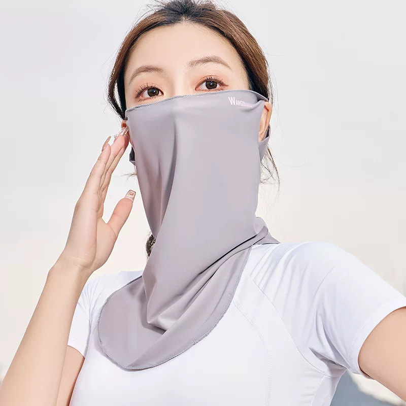 Summer silk veil, breathable sports medical mask, sun protection, with neck protection, UF-protection
