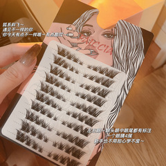 霏汐 狐系狐狸眼斜飛款單簇分段式酷拽假睫毛細黑梗濃密卷翹眼睫