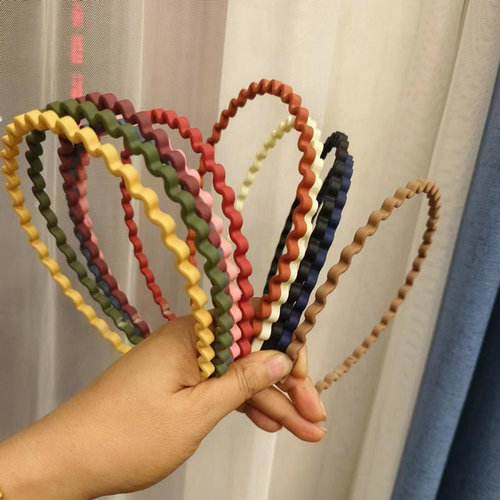 Matte Multi-Color Fashion Pressure Hairband Invisible Wave Hairband Summer Sports Face Washing Flyaway Short Hair Hairband
