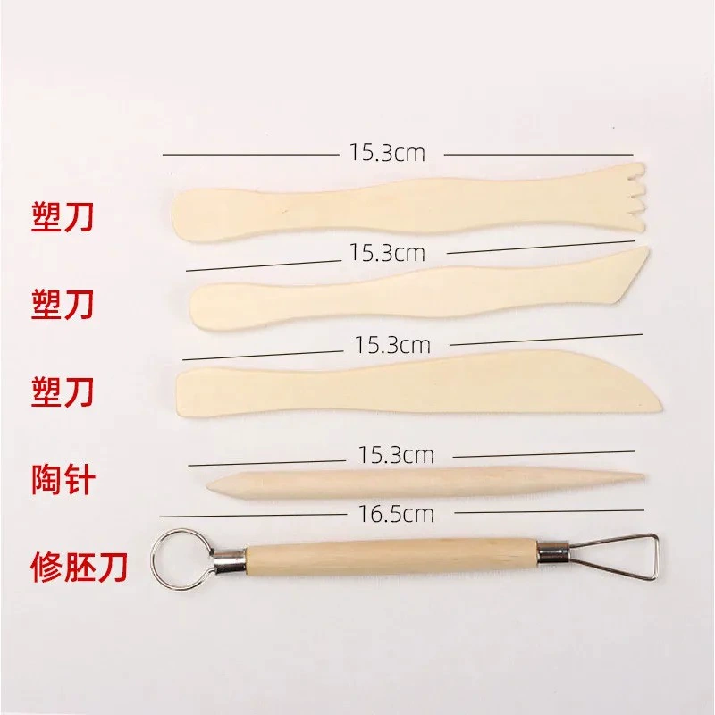 Wooden ceramics, tools set, clay, DIY