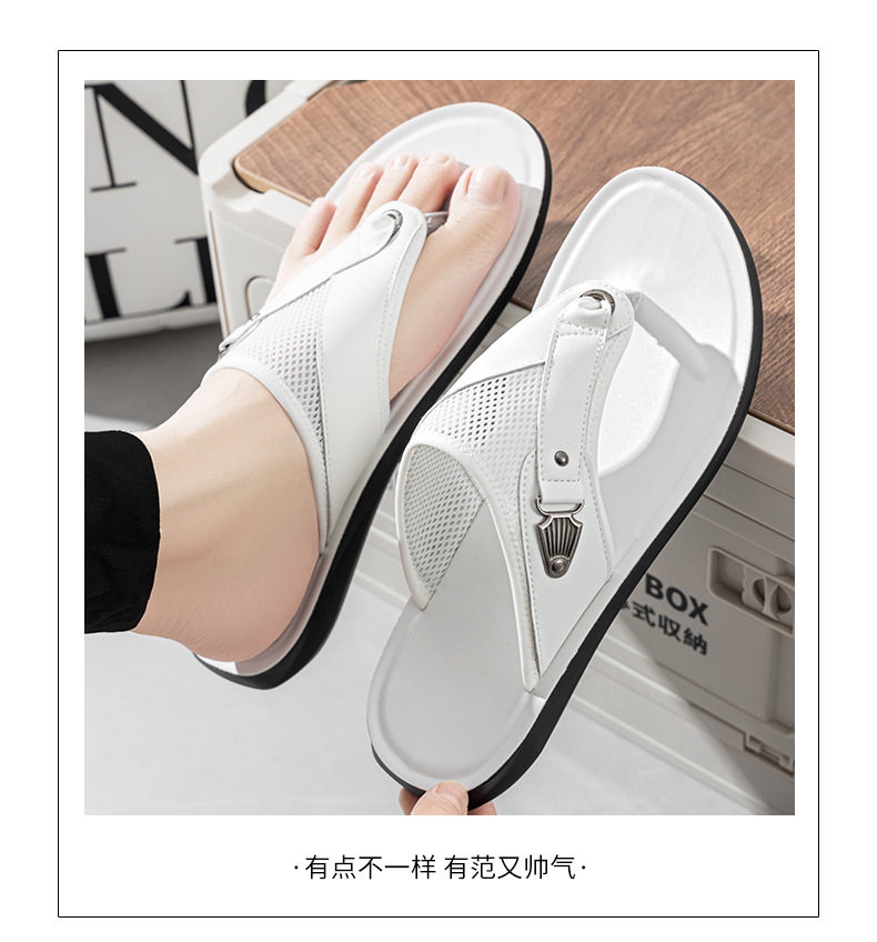 Dép xỏ ngón nam cỡ lớn chống trượt thoáng khí đi biển — D2513 màu nâu, D2513 màu trắng, D2513 màu đen chi tiết 14