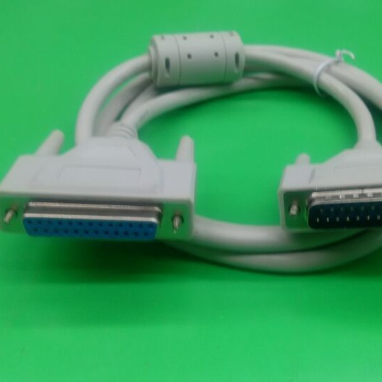 全铜DB25公对母带磁环延长线带编织打印机线2排25针对孔线共享线