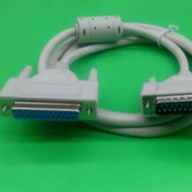 全铜DB25公对母带磁环延长线带编织打印机线2排25针对孔线共享线