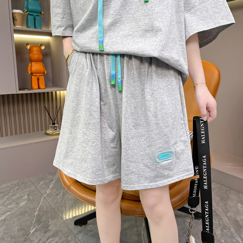 2026 Summer Plus Size 150kg Fashionable Versatile Casual Hooded Internet Celebrity Short Sleeve Shorts Two-Piece Set For_ecoleips.com