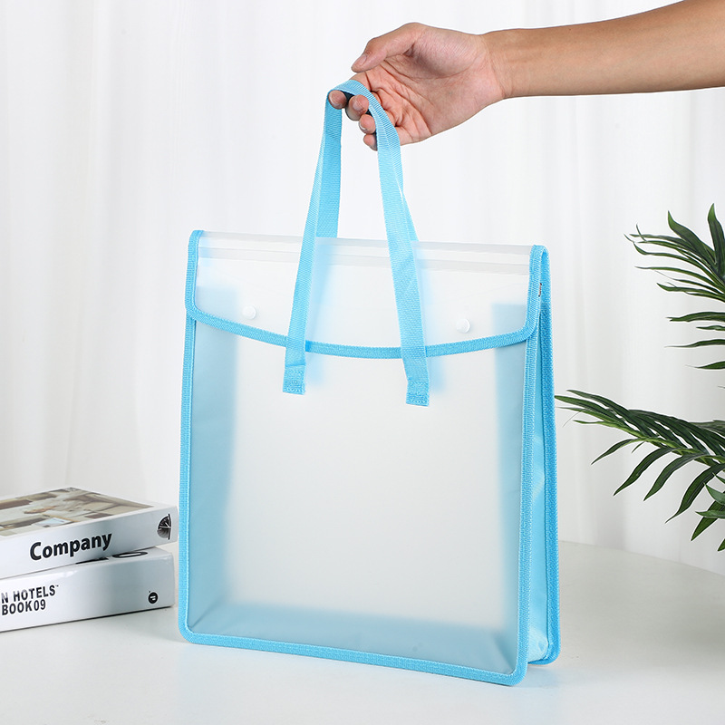 Lona transparente portátil material de dibujo papel estudiante bolsa de almacenamiento de datos a prueba de agua de gran capacidad A3 Snap almacenamiento de archivos