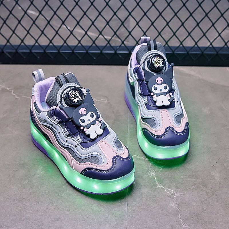 Shoes para niñas primavera y verano, niños, niñas, zapatos deportivos transpirables, patines invisibles para estudiantes de primaria retráctiles de doble rueda