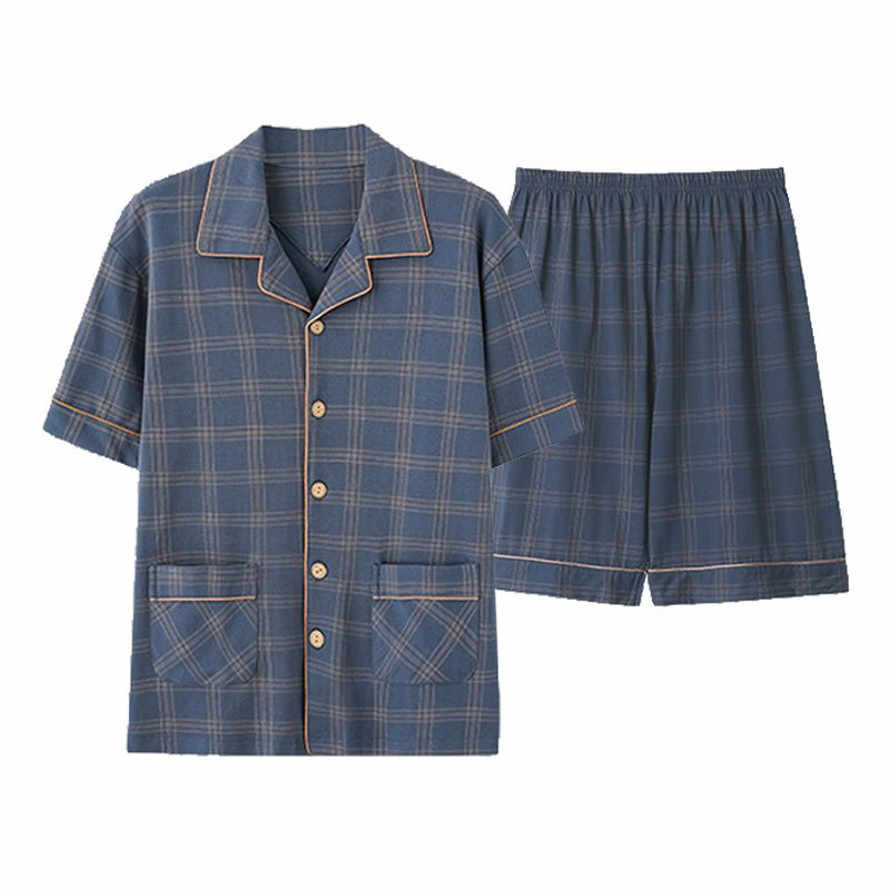 Pijamas de verano de algodón de manga corta de ocio de tamaño grande suelto de verano delgado cardigan de algodón de alta calidad conjunto de ropa para el hogar