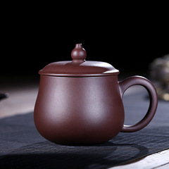 T9J5批發宜興紫砂杯泡茶杯帶蓋男女手工杯子刻字主人杯大容量茶杯