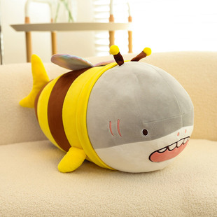 抖音爆款鲨bee毛绒玩具Shark搞怪Bee毕业鲨鱼蜜蜂玩具公仔毛绒抱-阿里巴巴