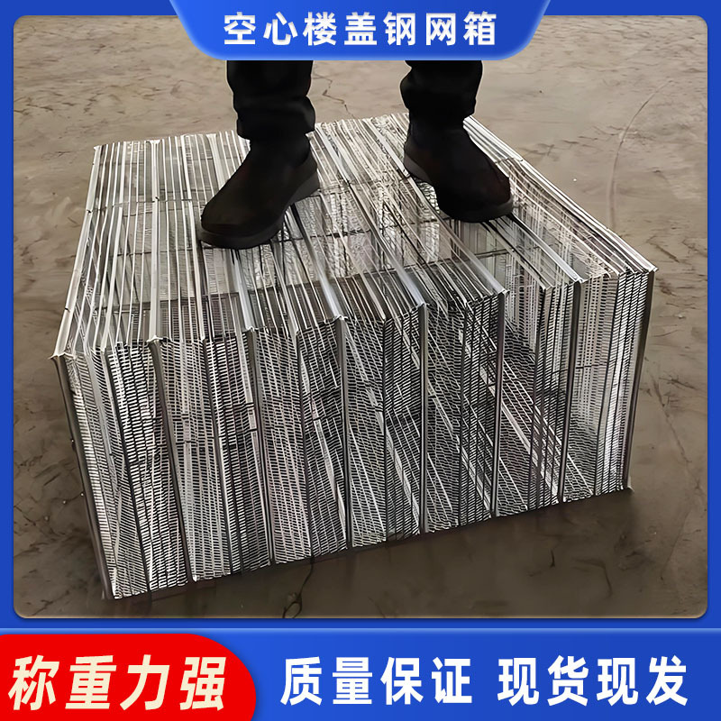 空心楼盖钢网箱 带肋鱼鳞孔网镂填充芯模浇灌地面楼盖芯模钢网镂