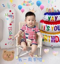 批發數字蛋糕鋁箔氣球女孩周歲寶寶生日派對布置兒童拍照道具場景
