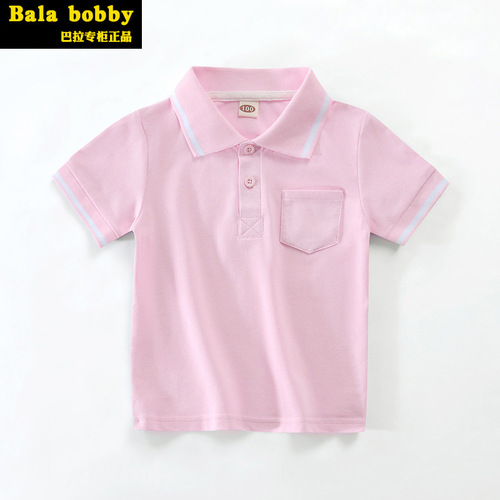 巴拉balabobby宝宝婴幼儿男童女童100%棉POLO衫0-6岁小童上衣短袖