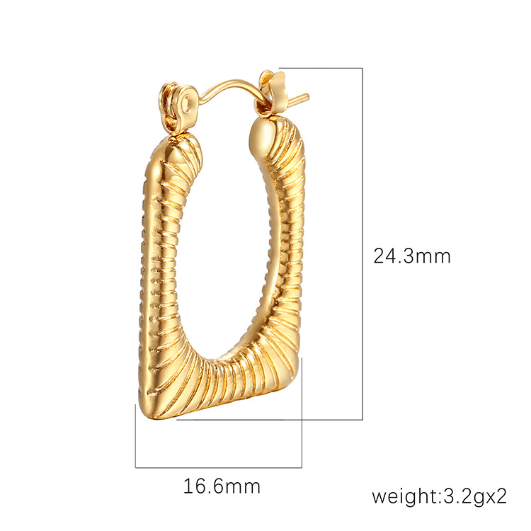 Pendientes de acero de titanio de lujo ligero de alto grado de las mujeres de moda simples de moda europea y americana cuadrados de moda pendientes de acero inoxidable