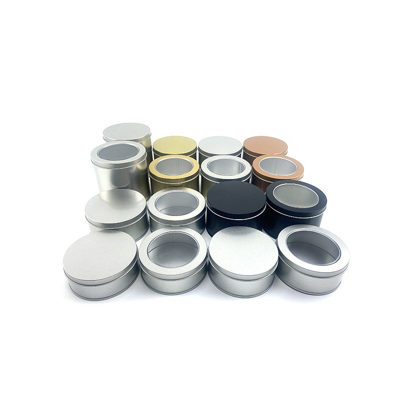 Round Window Dried Fruit Cans Wear Armor Tinplate Box in stock Watch Box Sieve Cans