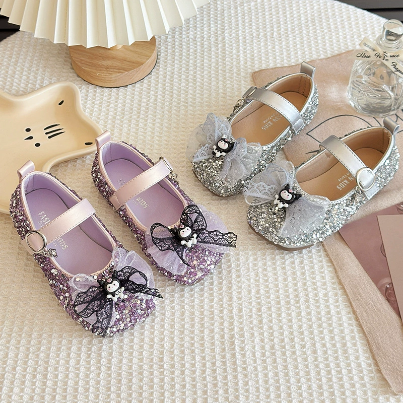 Детская маленькая кожаная обувь для девочек 2025 весна и осень новая девушка принцесса бант одиночная обувь модная детская обувь