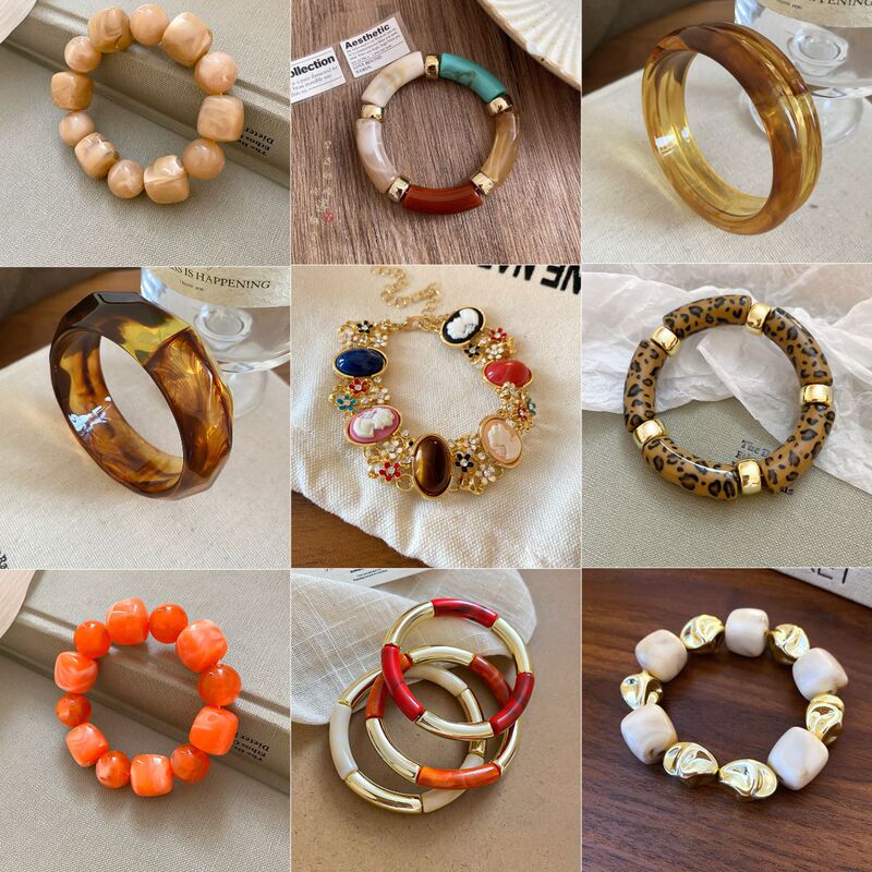 Acrylic Leopard Print Chain Bracelet Autumn and Winter Personalized Retro Sweet and Cool Sexy Bracelet Niche High-End Jewelry Wholesale