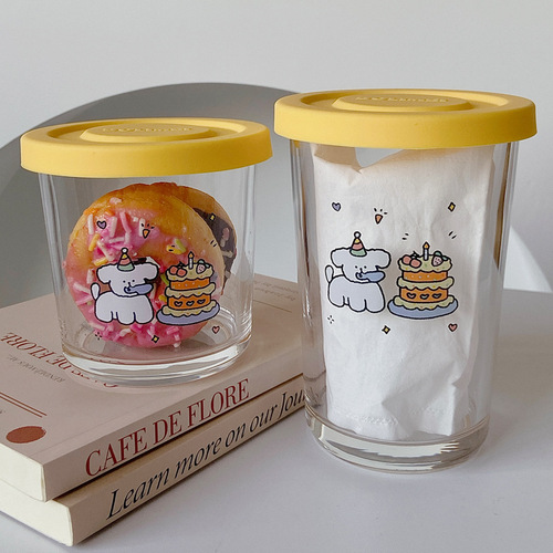 Bolimei sealed jar snack gift storage jar cute glass decorative jar grain storage jar
