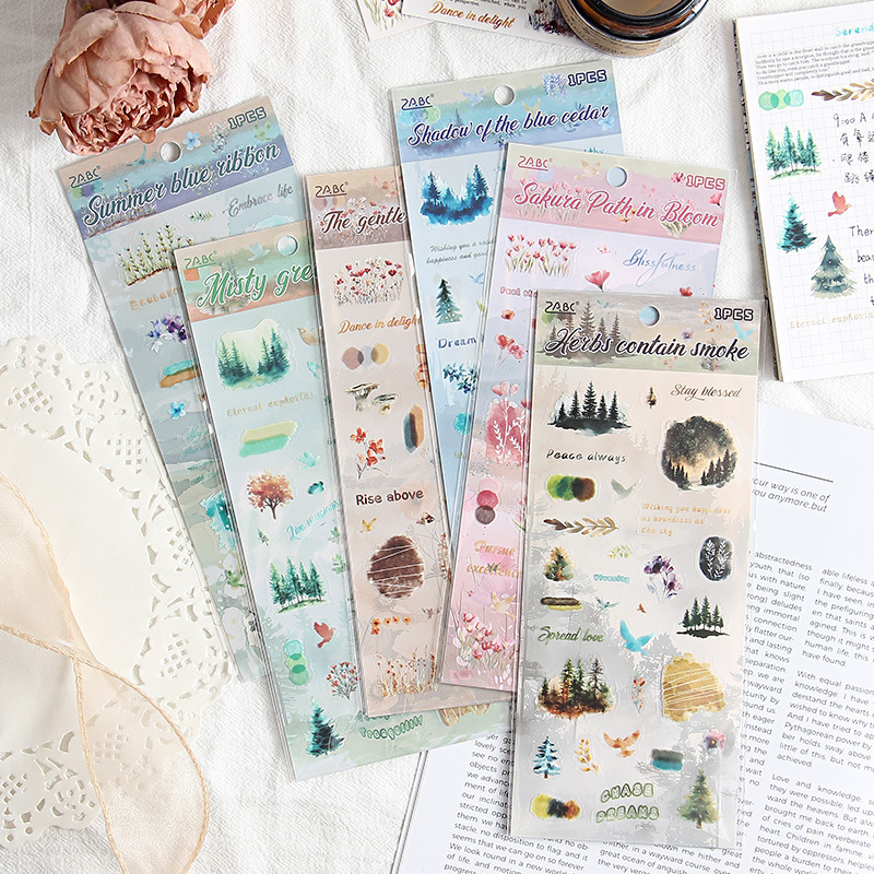 Yunshan máscara de niebla transparente pegatinas de mascotas impermeables ins ventilador diario material de decoración niebla superficie pegatinas de papelería natural