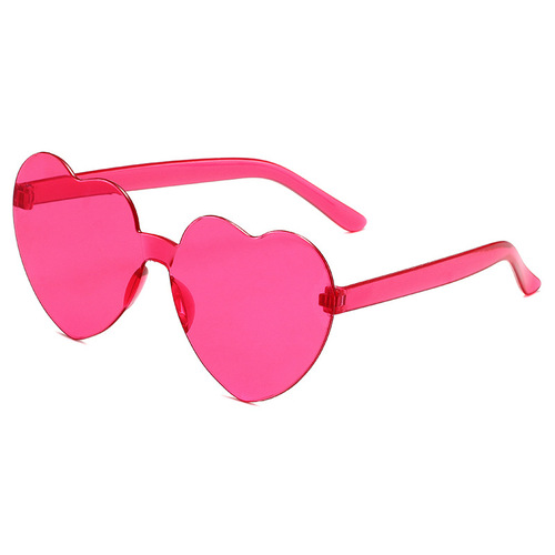 Transparent jelly color love sunglasses for men and women, heart-shaped sunglasses, cross-border European and American heart-shaped one-piece sunglasses