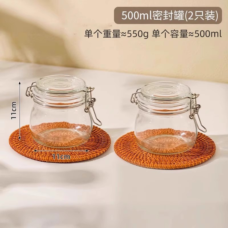 Frasco de vidrio sellado con tapa botella de miel vino espumoso tarro de encurtidos domésticos Comida pequeña jarra de almacenamiento botella vacía