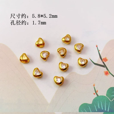 Zərgərlik ara hissələri – Silver Gold-Plated Heart Flower Crowe - zircon-heart