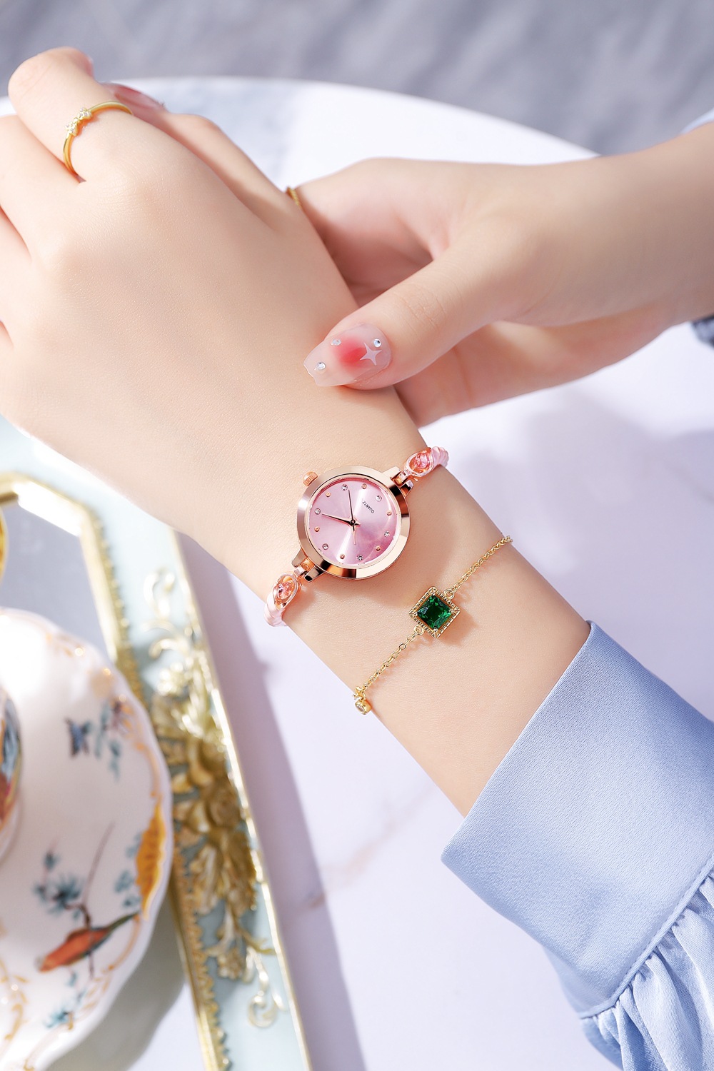 New Rainbow Sugar Colored Bracelet Live Streaming Sales Small dial Temperament Women's Watch_voghion.com