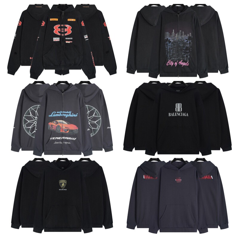 Correct Version 2025 New Model B Brand Autumn and Winter New Basic Letter Print Vintage Zipper Hoodie