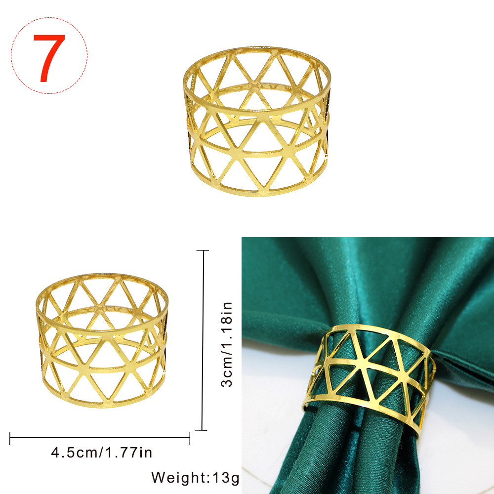 17g Weight Napkin ring Kitchen and drinking utensils 1 Piece Quantity Daily Occasion Metal Material Geometric Pattern Casual Style Casual Geometric Metal Napkin Ring 1 Piece 6
