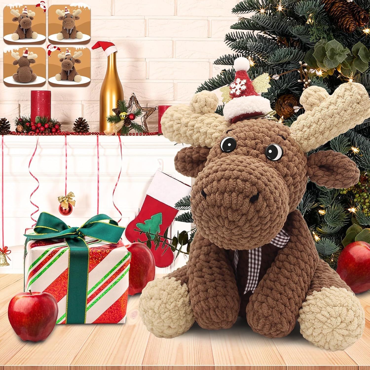 跨境新品DIY钩针编织玩偶材料包手工毛线动物小牛摆件挂件