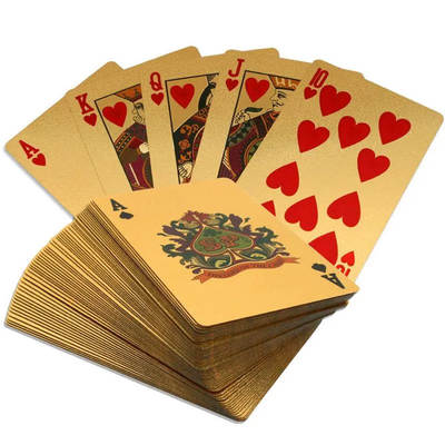 Bronzing Craft Creative Card Gift Gold Foil Poker PVC Waterproof Tuhao Gold Gold Plastic Dollar Playing Cards