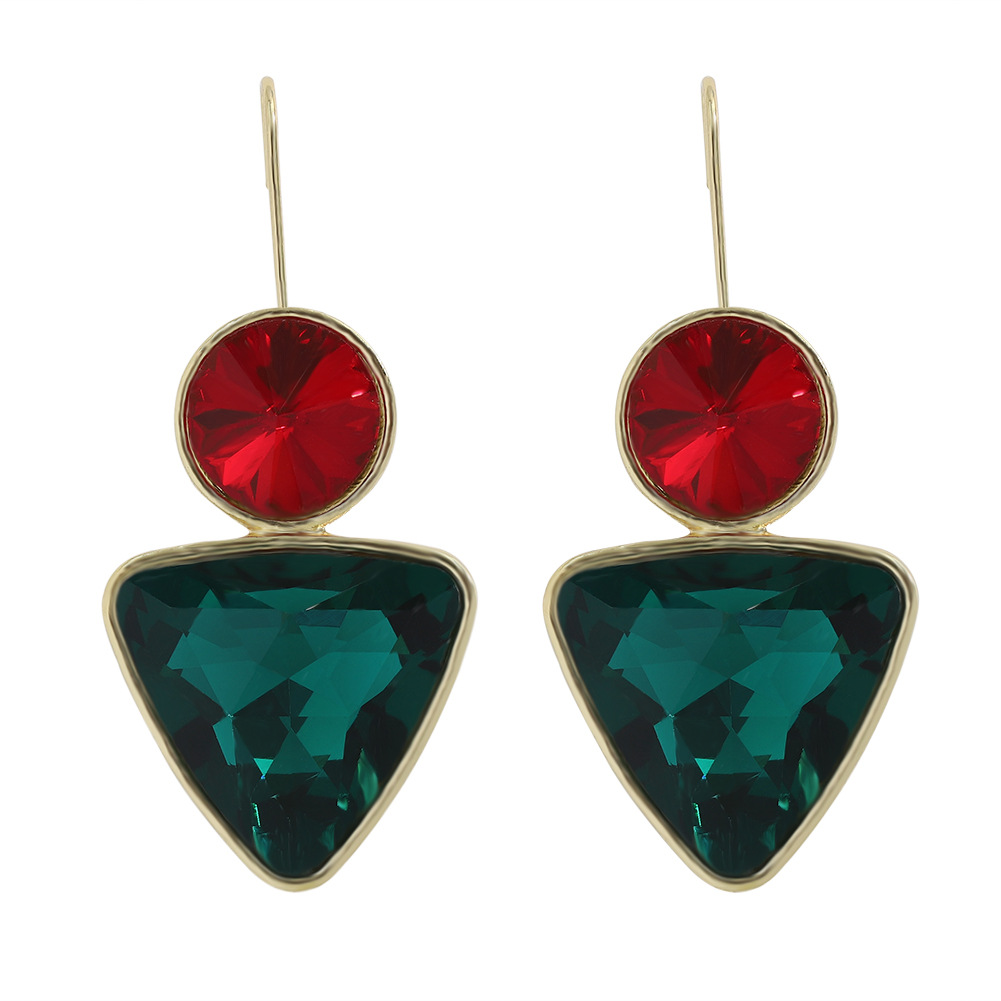 Fashion Alloy Inlaid Colored Gemstone Earrings display picture 5