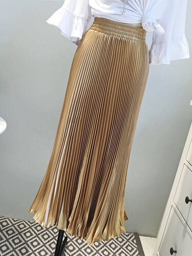 A 1-meter-long silk pleated fish-tail skirt for women, high-waisted medium-long dance skirt with a large umbrella-style hem, direct sale