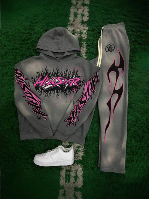 Hell Star Cross -border American Retro Hellstar худи в стиле ретро, свободный уличный комплект для мужчин и женщин