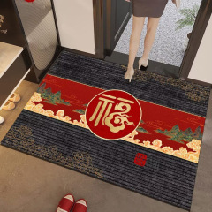 2026年新款新中式红门垫马年红色地垫进门垫硅藻泥入户门垫红地毯